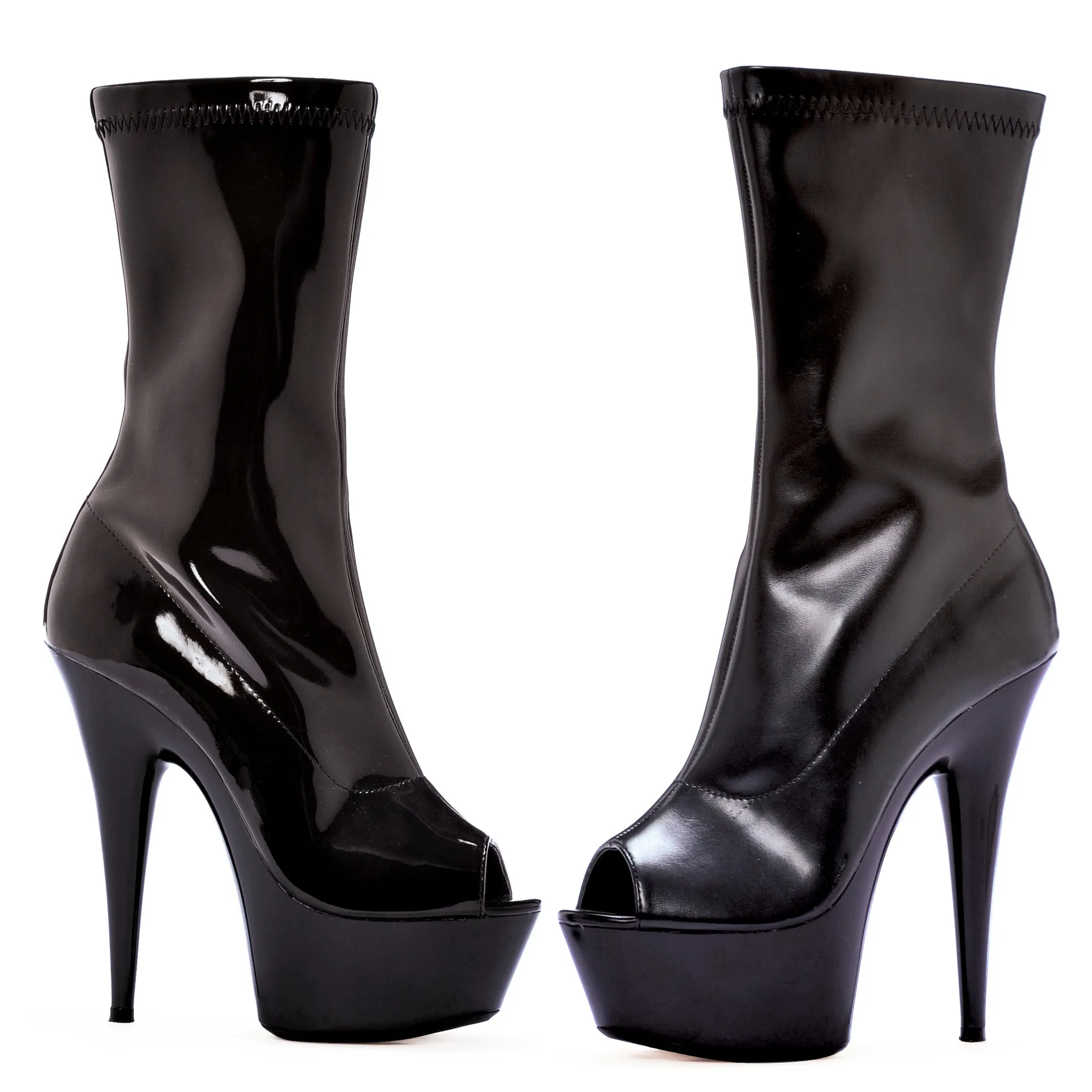 6 Peep Toe Calf Boot