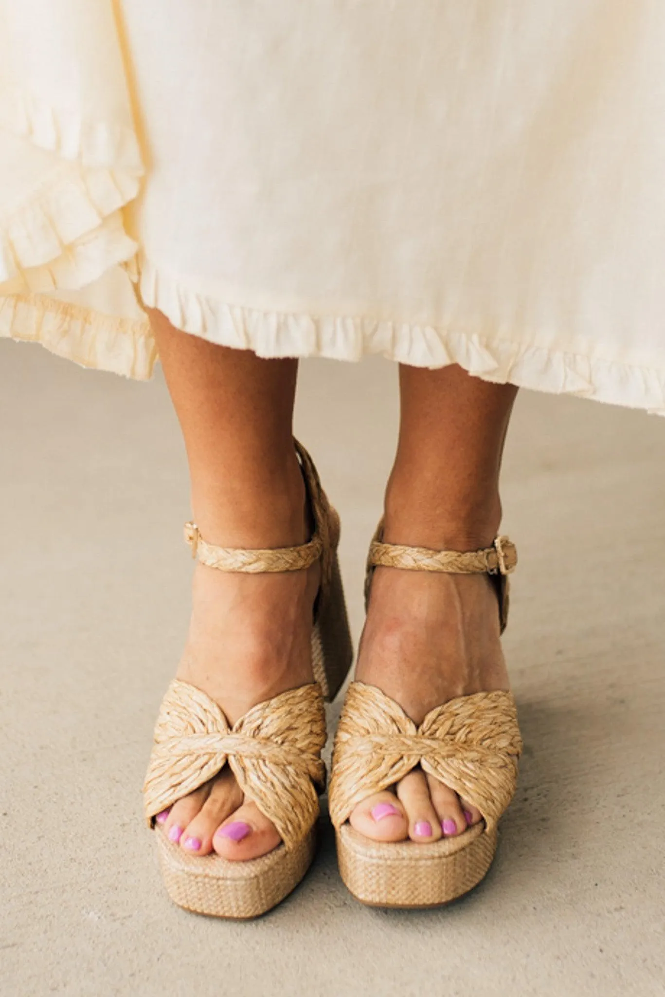 Alana Raffia Platform Sandals