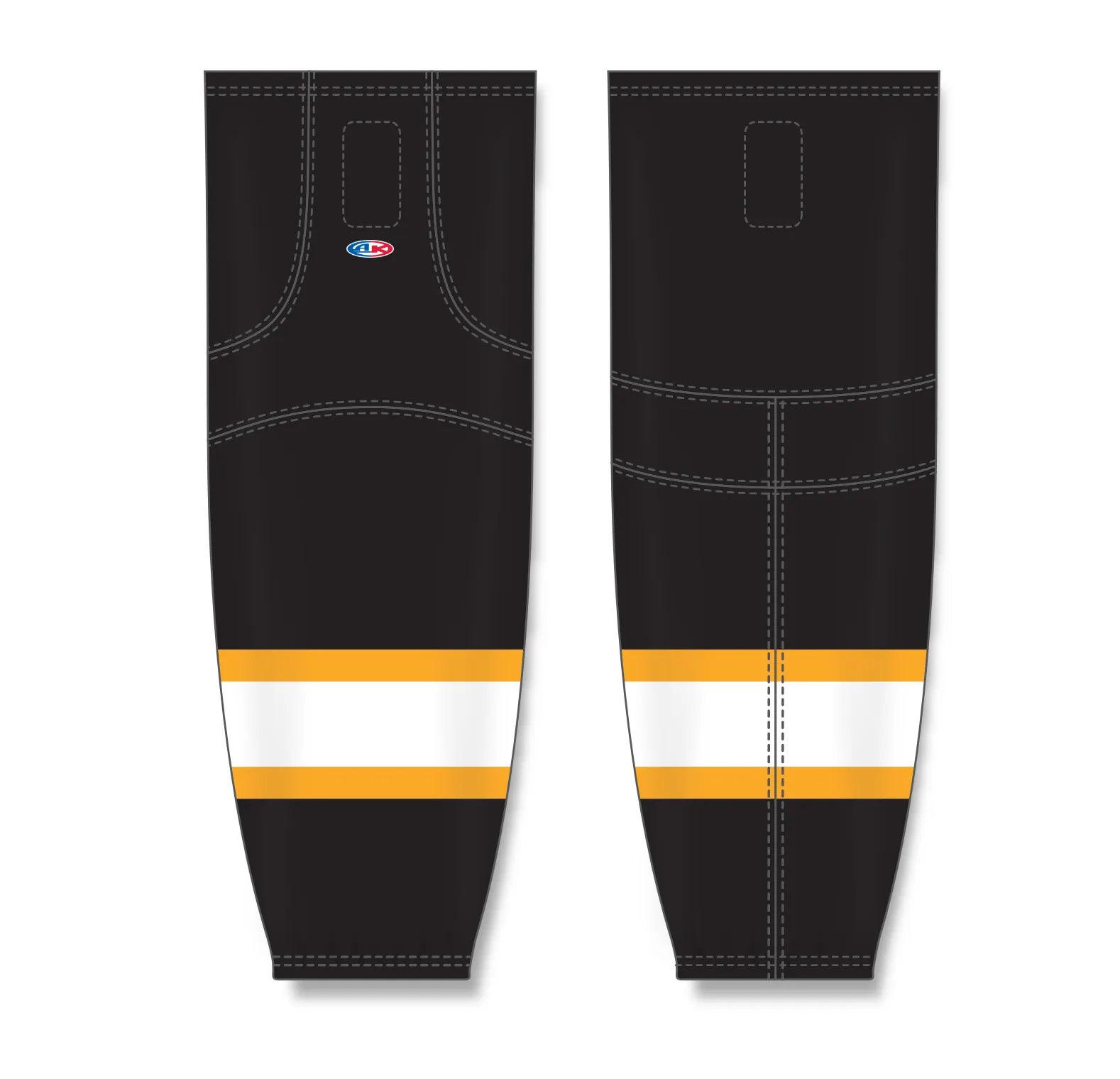Athletic Knit (AK) HS2100-300 Boston Bruins Black Mesh Ice Hockey Socks