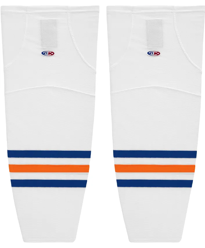 Athletic Knit (AK) HS2100-321 Edmonton Oilers White Mesh Ice Hockey Socks