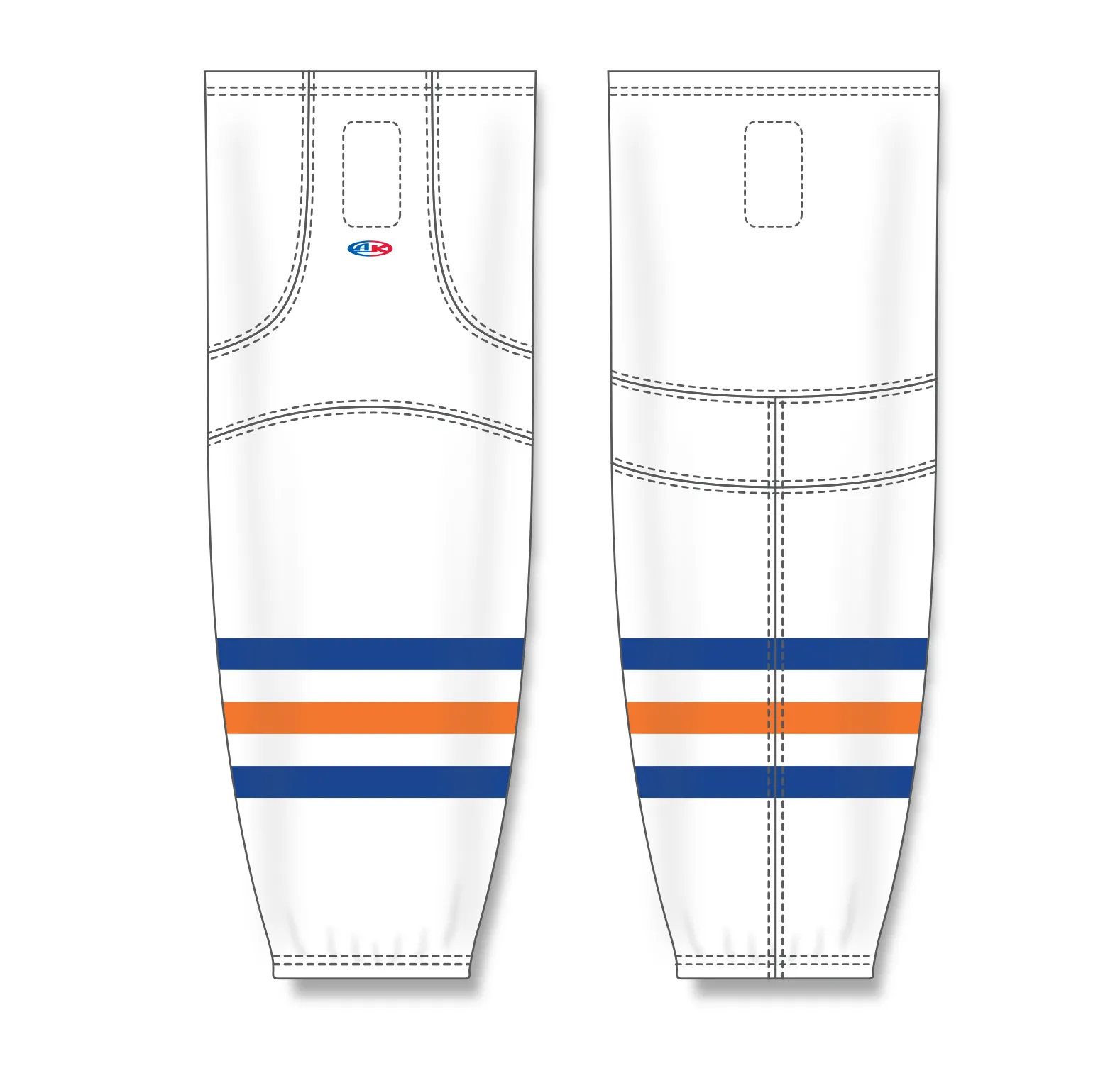 Athletic Knit (AK) HS2100-321 Edmonton Oilers White Mesh Ice Hockey Socks