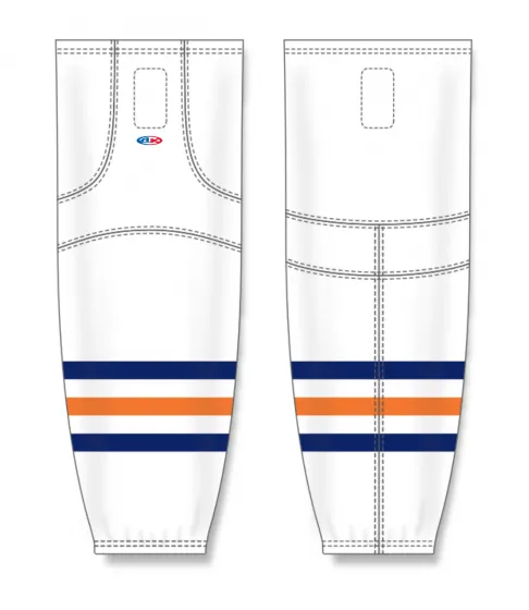 Athletic Knit (AK) HS2100-371 2017 Edmonton Oilers White Mesh Ice Hockey Socks