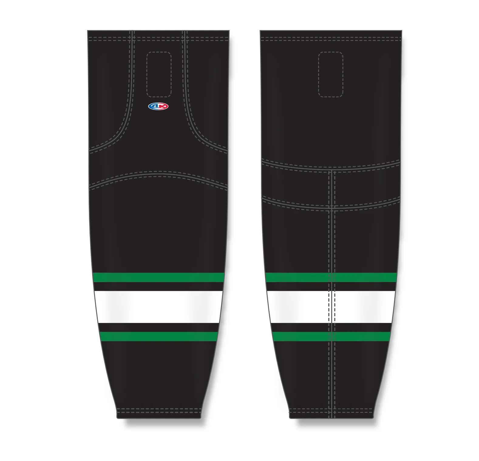 Athletic Knit (AK) HS2100-506 Dallas Stars Black Mesh Ice Hockey Socks