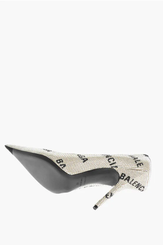 Balenciaga Rhinestoned Pumps with All-Over Logo