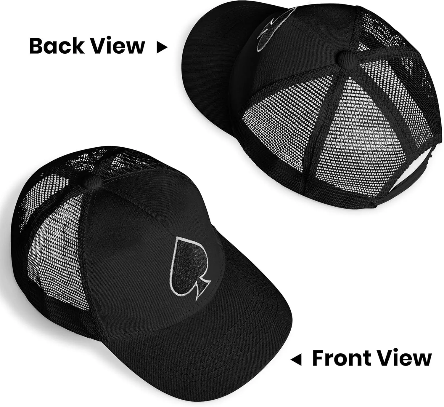 Baseball Caps Embroidered Adjustable Mesh Dad Hat Black Trucker Hats for Men and Women