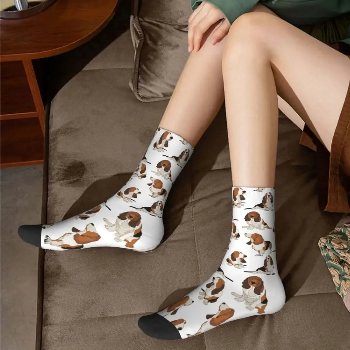 Basset Hound Dog Crew Socks