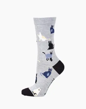 Cat's | Grey | Women's Bamboo Sock
