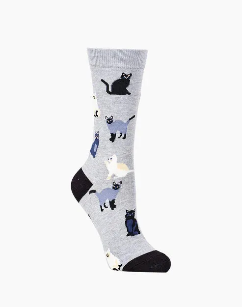Cat's | Grey | Women's Bamboo Sock