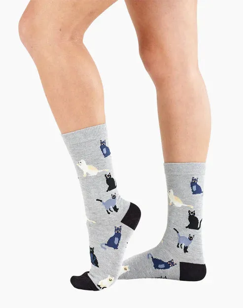 Cat's | Grey | Women's Bamboo Sock