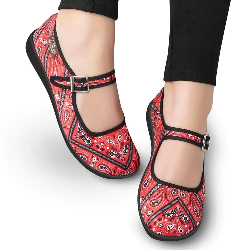 Chocolaticas® BANDANA  Women's Mary Jane Flat
