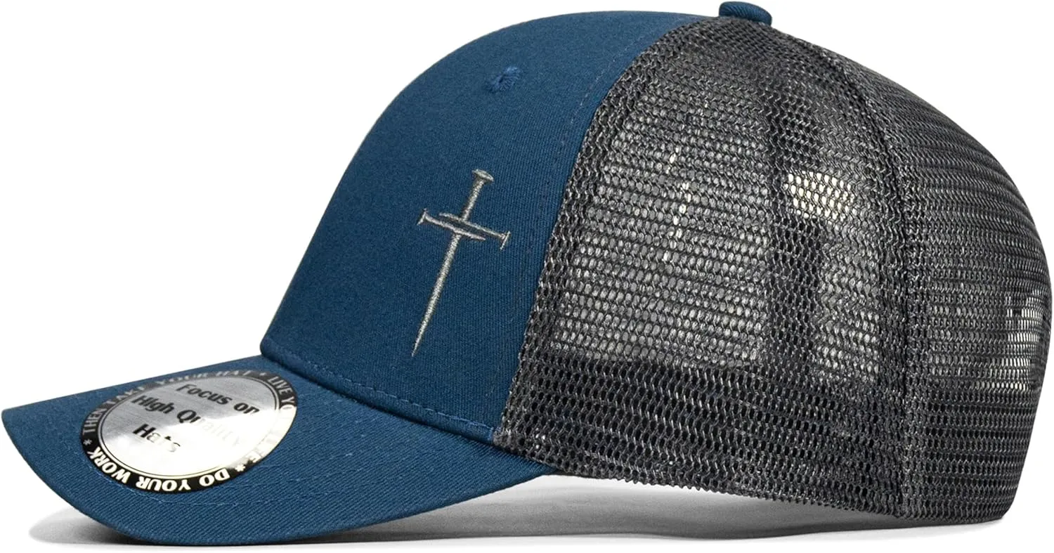 Christian Hats for Men Women,Jesus 3 Nail Cross Hat Christian Religious Gifts for Birthday/Christmas