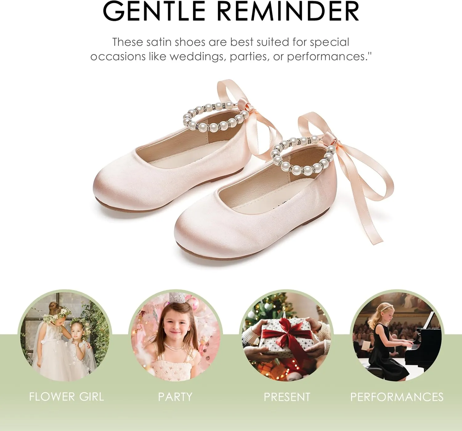 Felix & Flora Girls Toddler Little Ballet Shoes - Flower Girls Mary Jane Flats Dress Shoes Party Wedding
