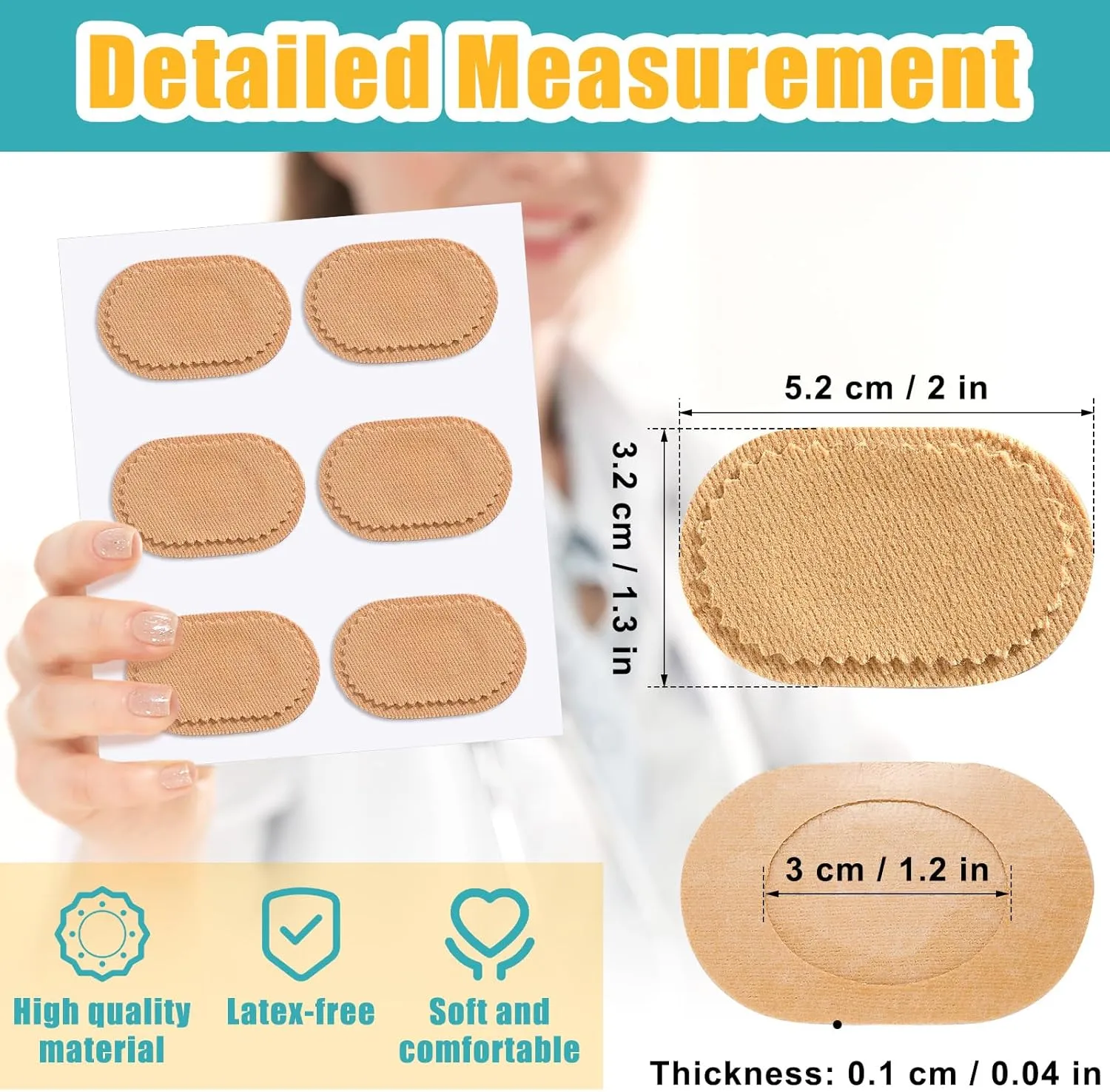 Funtery 60 Pcs Foot Callus Cushion Toe Cushions Pad Foot Protector Pads Corn Mat Patches Shoe Accessories for Women Men Fabric Feet Heel Toe Protector Pads