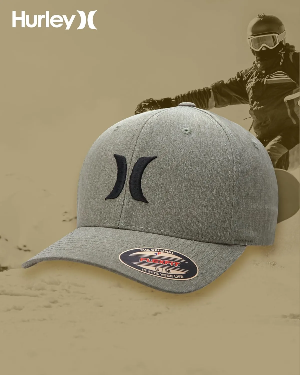 Hurley Men's Caps - One & Only Flexfit Textures Cap - Fitted Hats for Men, S-XL