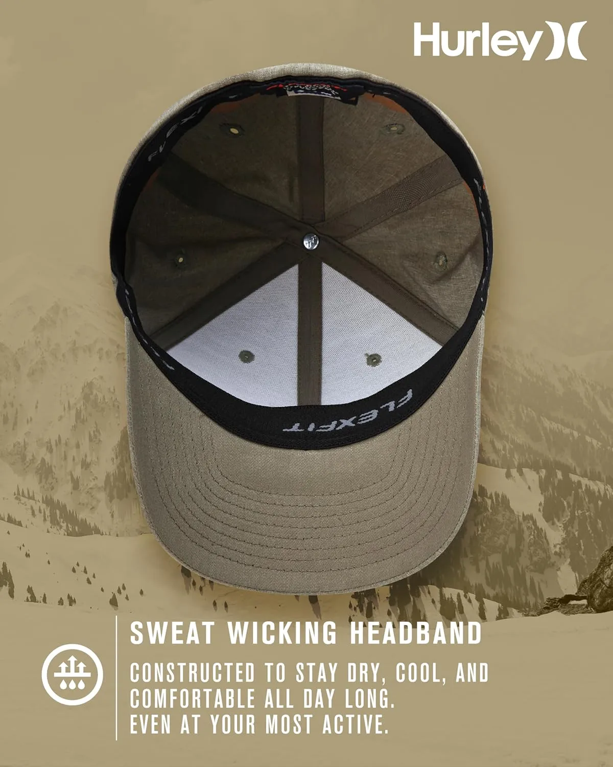 Hurley Men's Caps - One & Only Flexfit Textures Cap - Fitted Hats for Men, S-XL
