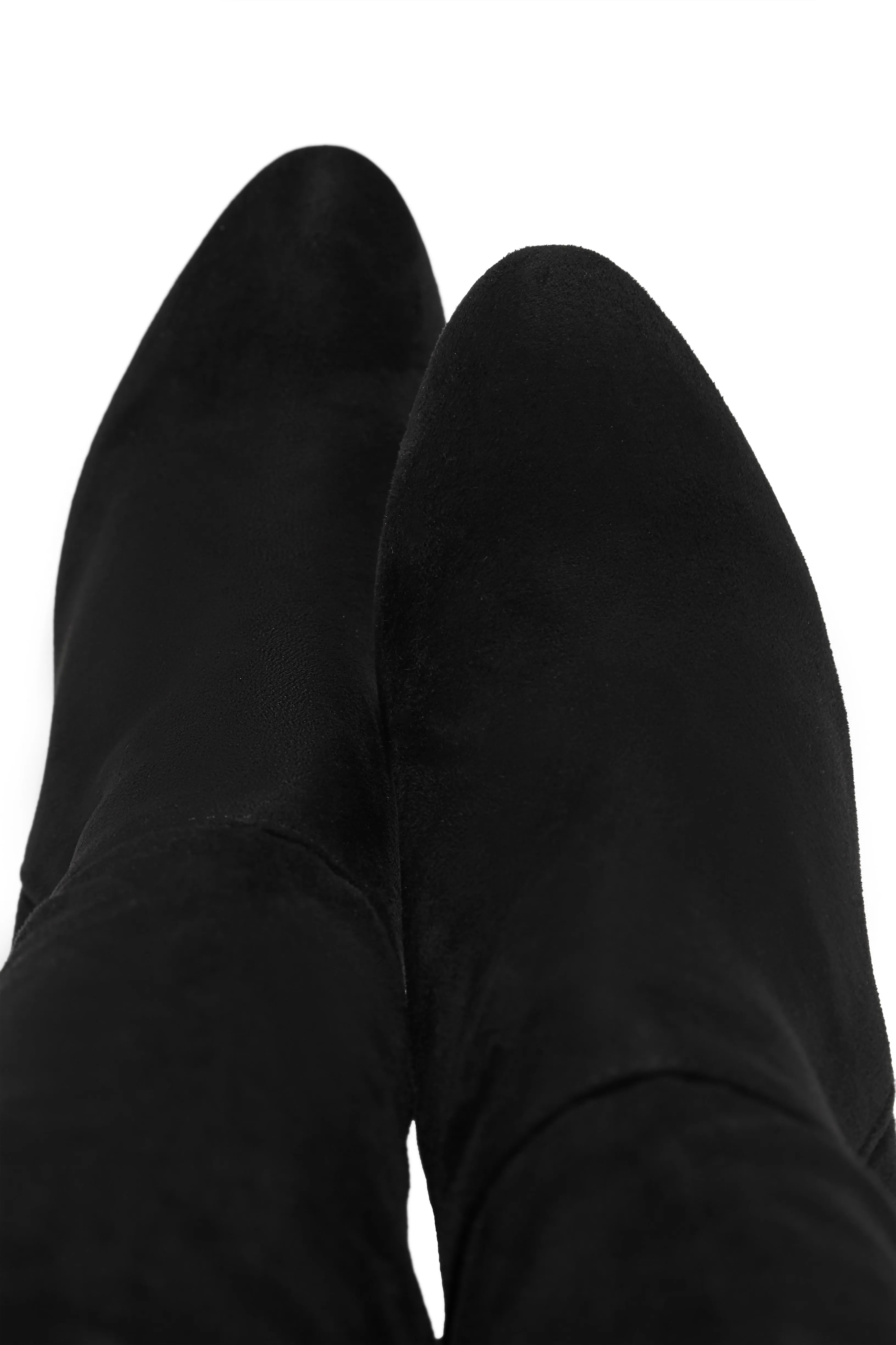 Kayla Block Heel Boots - Black Suede