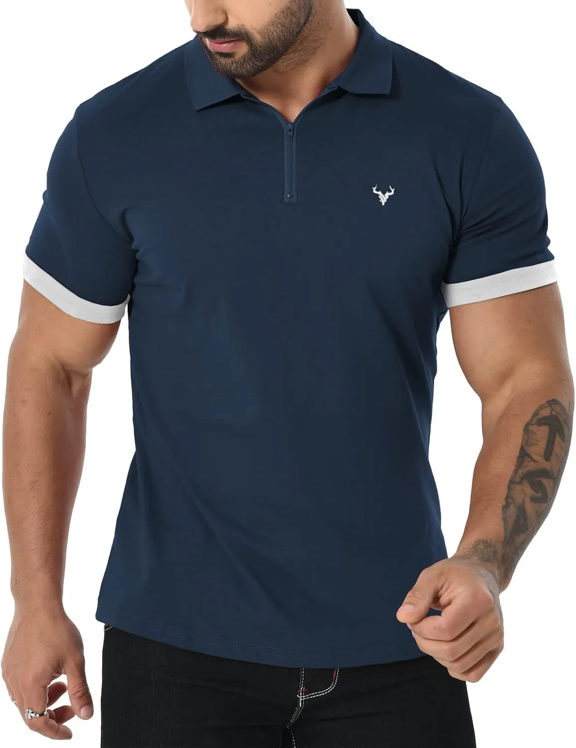 KUYIGO Men's Short&Long Sleeve Polo Shirts Casual Slim Fit Business Fashion Tops Golf Tennis T-Shirt