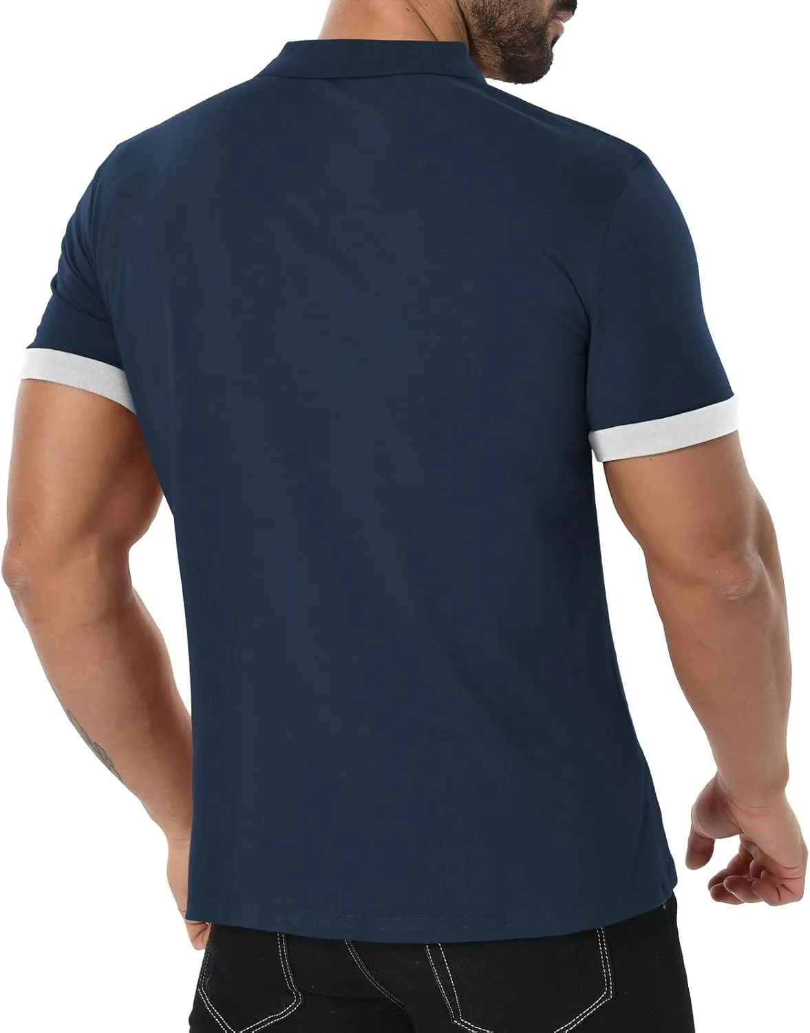 KUYIGO Men's Short&Long Sleeve Polo Shirts Casual Slim Fit Business Fashion Tops Golf Tennis T-Shirt