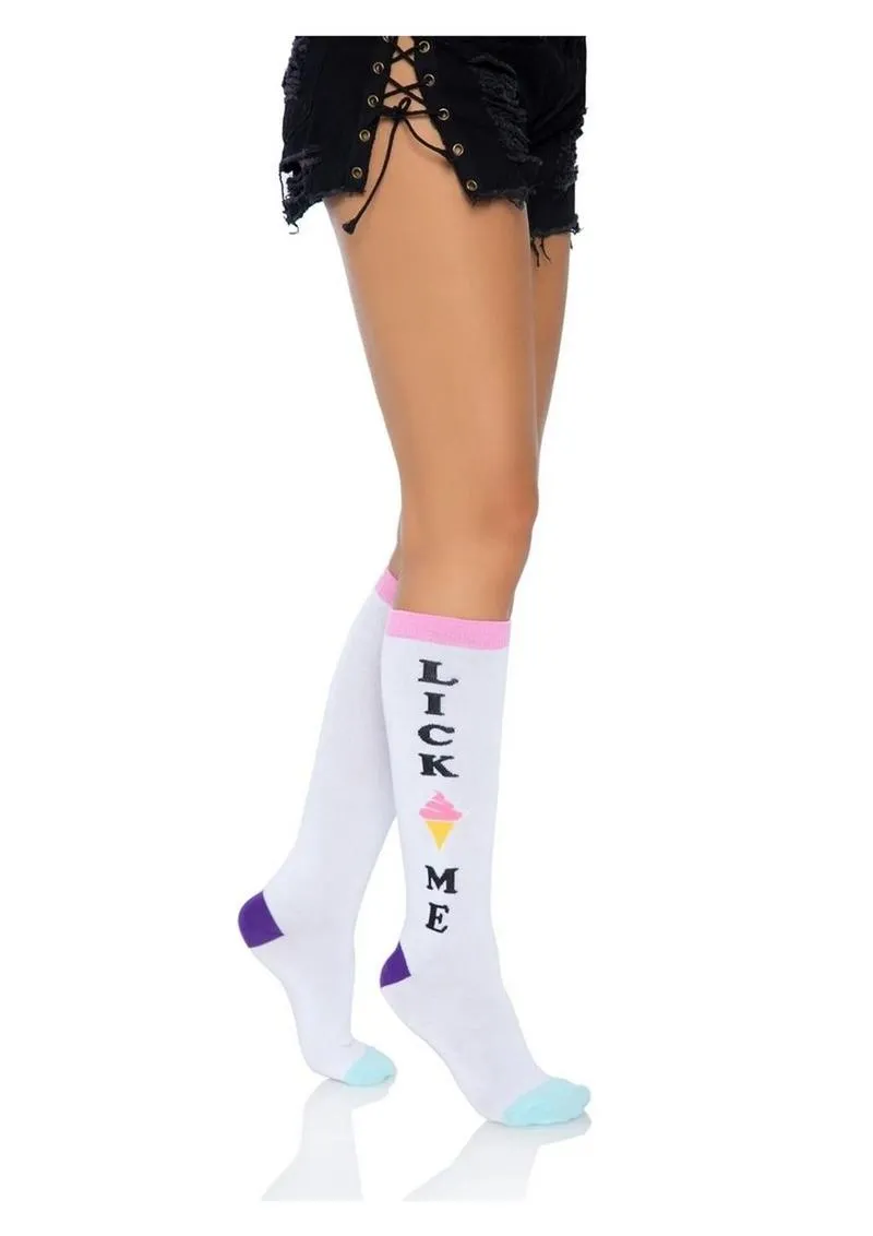 Leg Avenue Lick Me Knee Socks