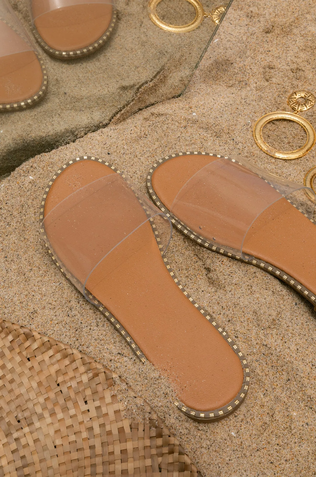 Maui Flat Slip On Sandals - Clear