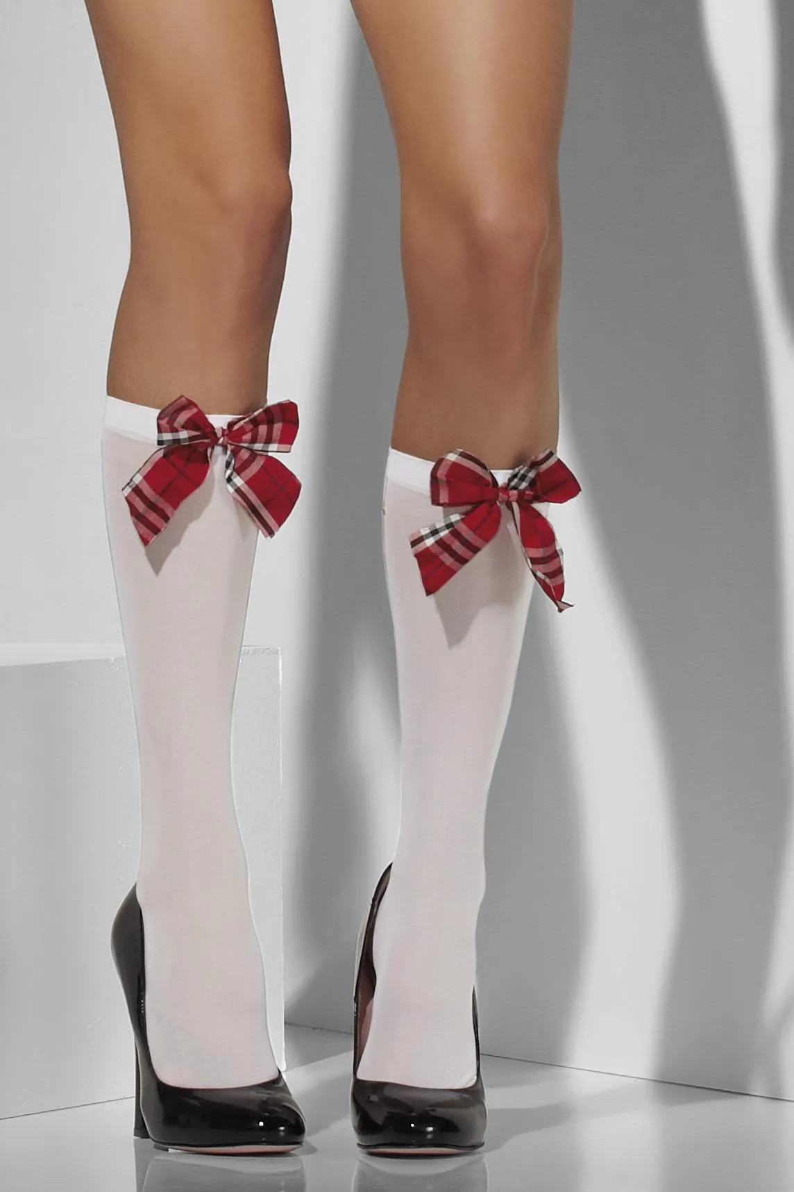 Opaque Knee High Socks, White