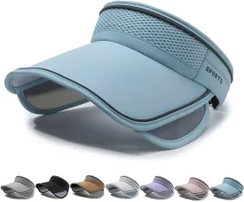 Peicees Sun Visors with Wide Brim for Women Men UPF50  UV Sun Protection Cap for Golf Tennis Beach Running Hiking Sports
