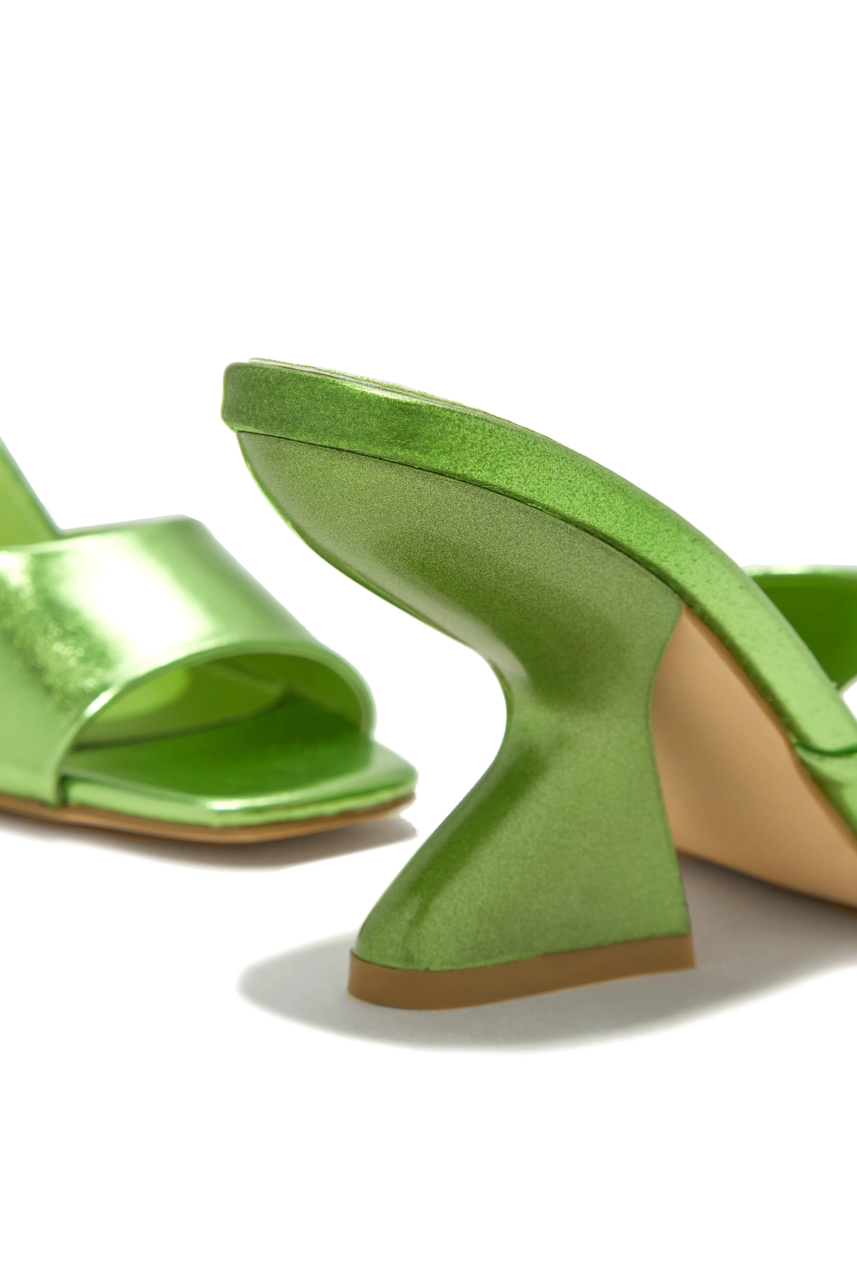 Racquel Mid Heel Mules - Green
