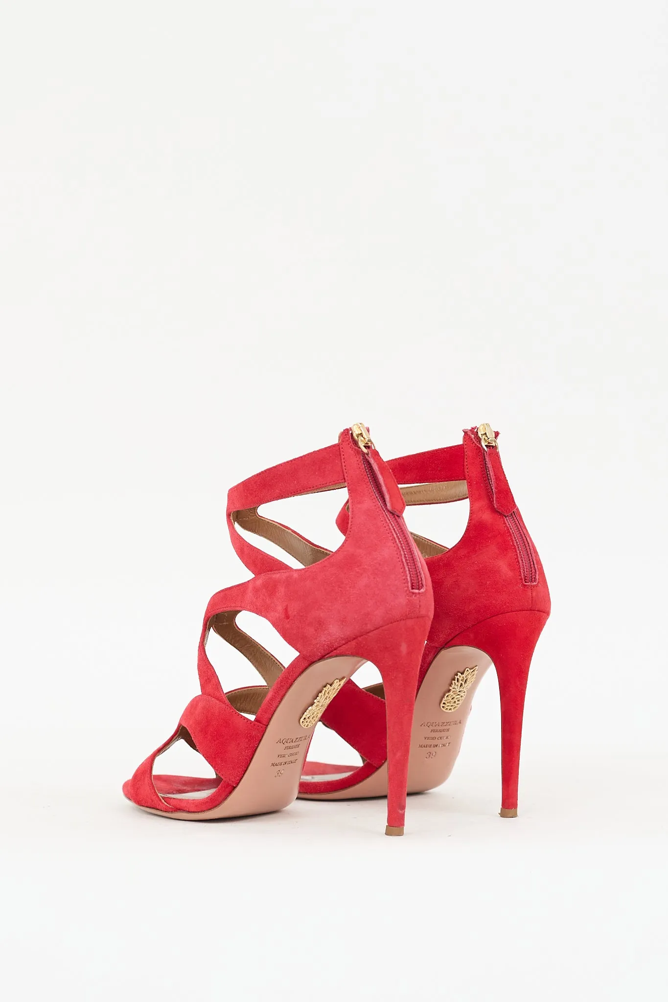 Red Suede Cage Melissa 105 Heel