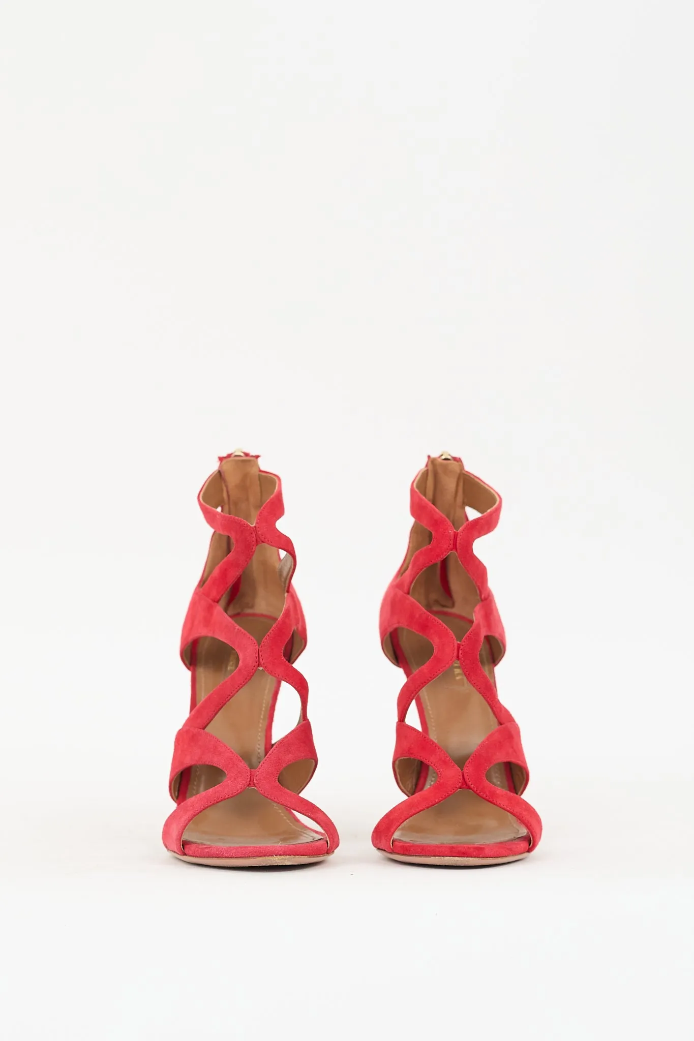 Red Suede Cage Melissa 105 Heel