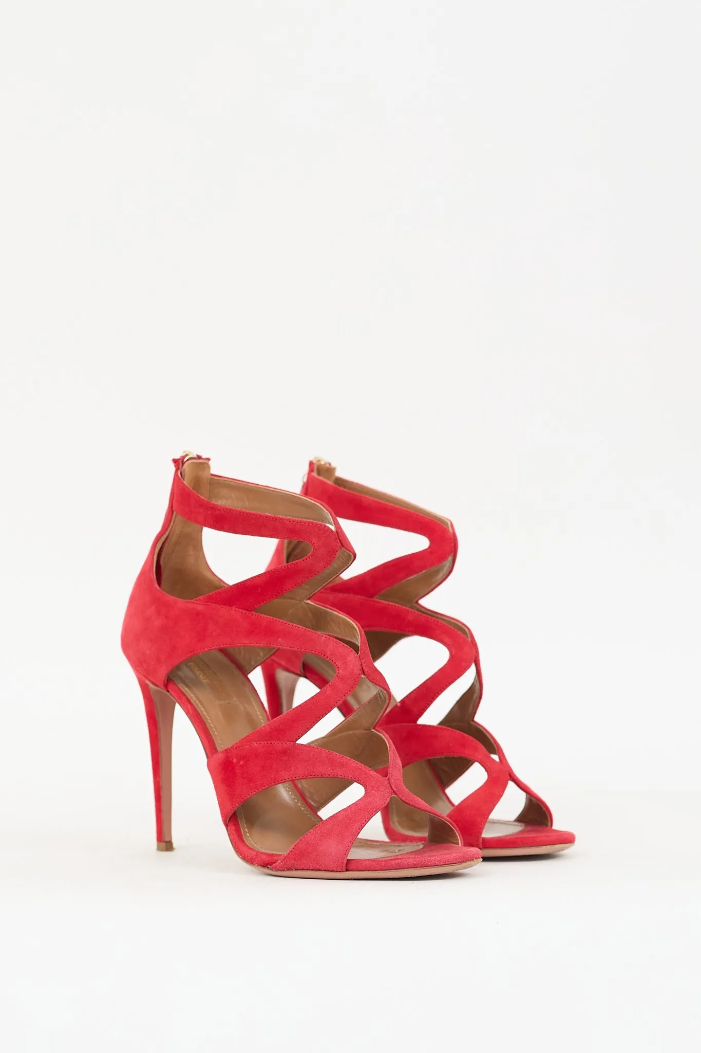 Red Suede Cage Melissa 105 Heel
