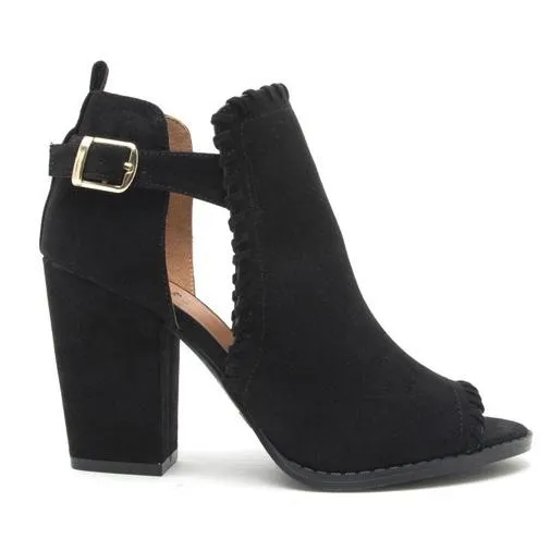 Rough Around The Edges Suede Black Booties