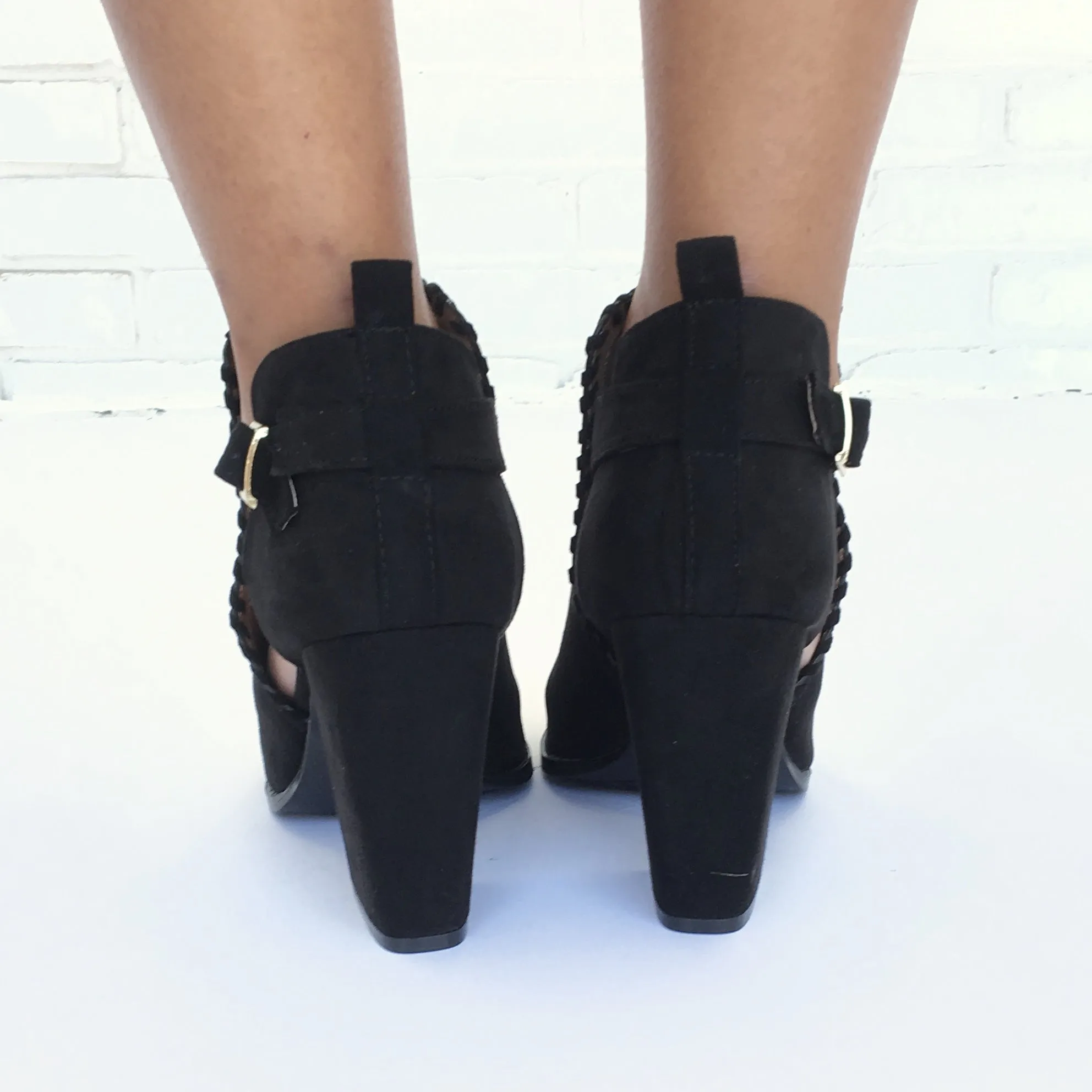 Rough Around The Edges Suede Black Booties