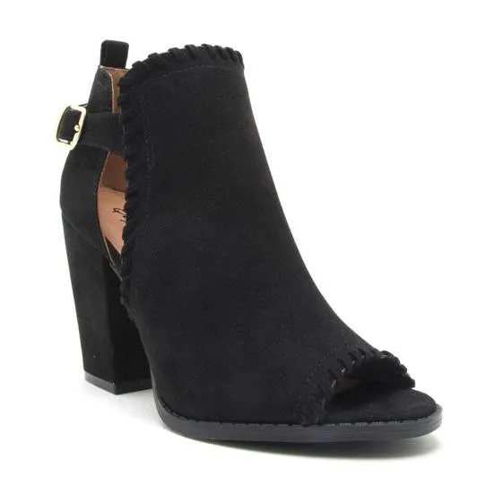 Rough Around The Edges Suede Black Booties