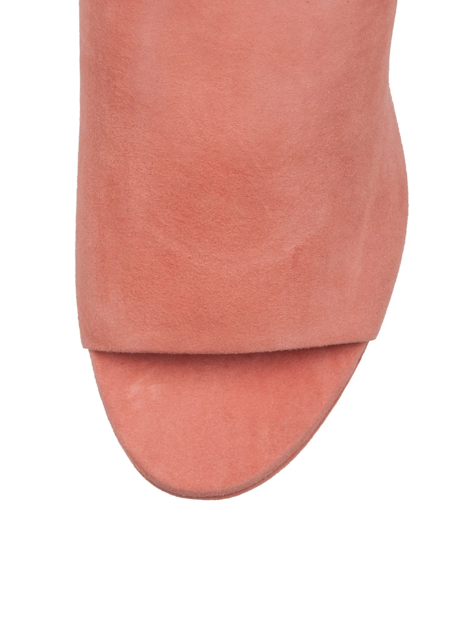 Suede High Heel Peep Toe 110mm Mule - Coral