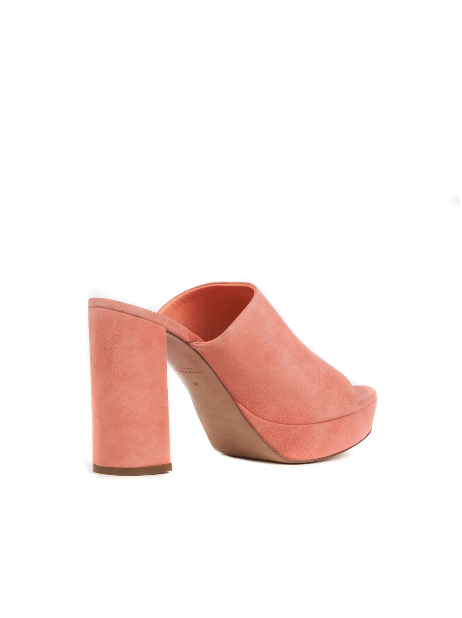 Suede High Heel Peep Toe 110mm Mule - Coral