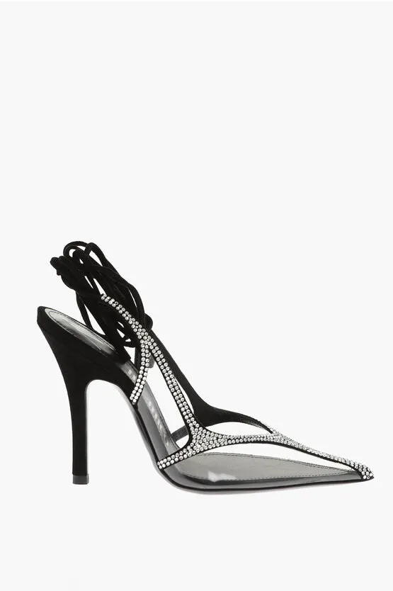 The Attico Rhinestoned VENUS CHROME See Through Slingbacks
